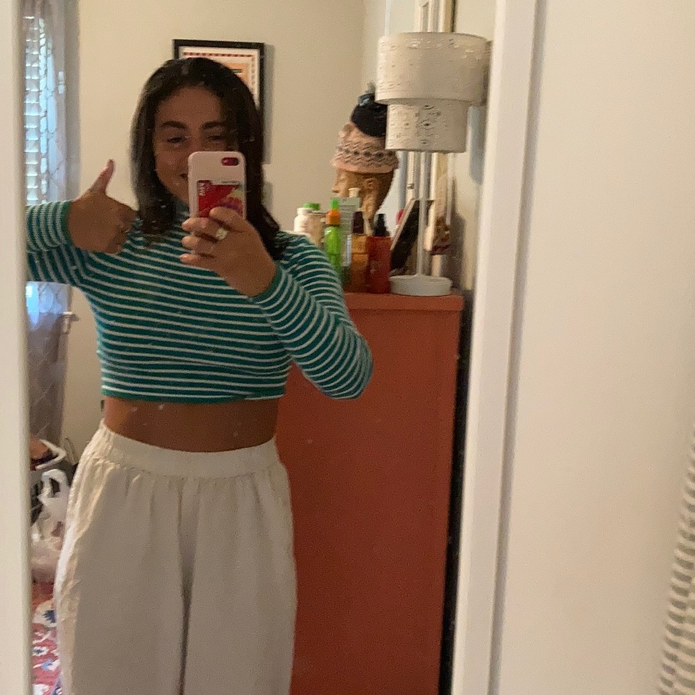 Striped cropped sweater
